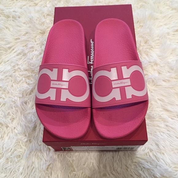 pink ferragamo slides